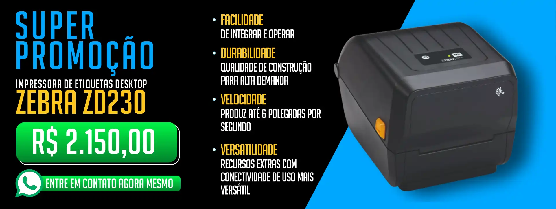Impressora Desktop Zebra ZD230